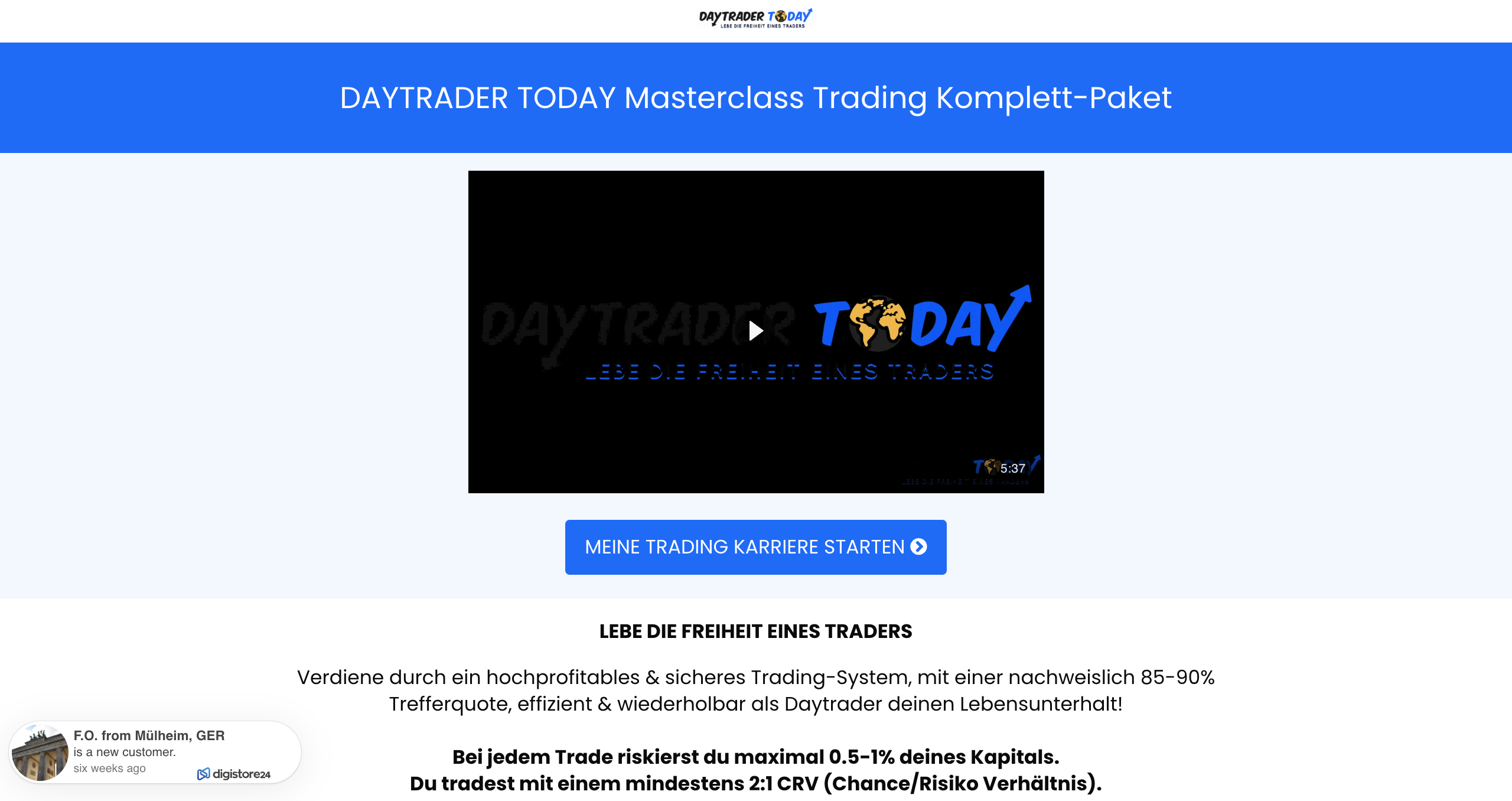 Daytrader Today Masterclass von Arrow Trader Erfahrungen
