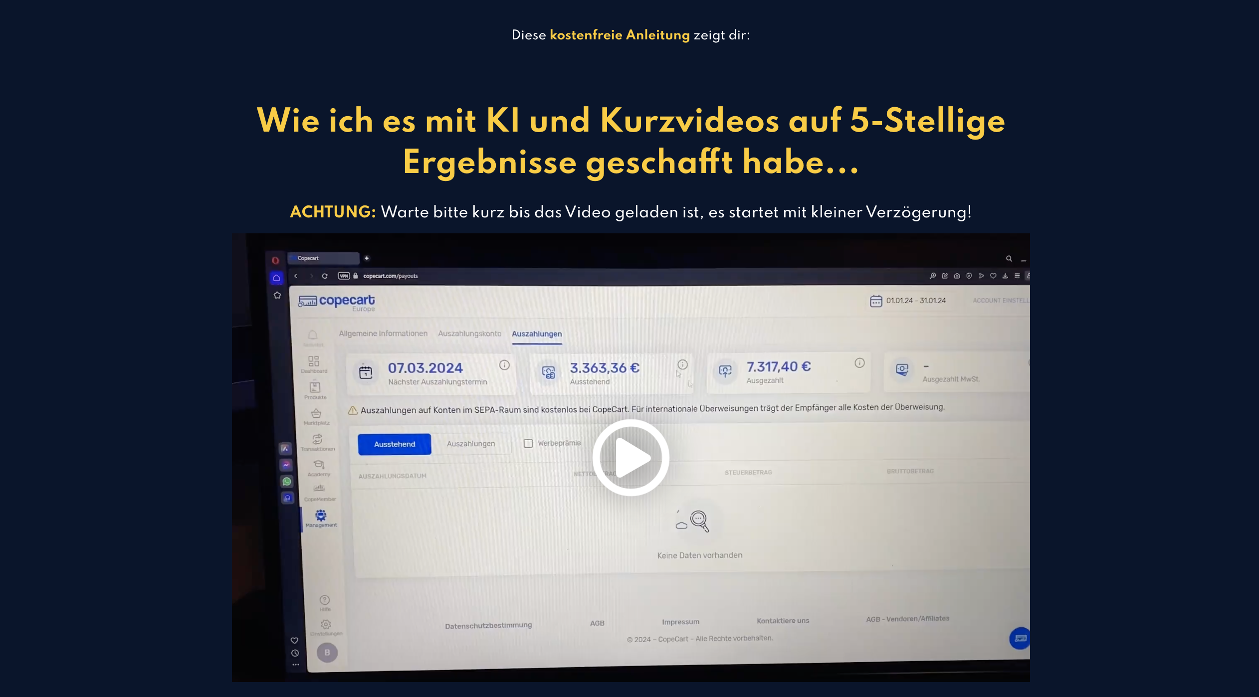 Kurzvideo Cashflow 2024 Erfahrungen