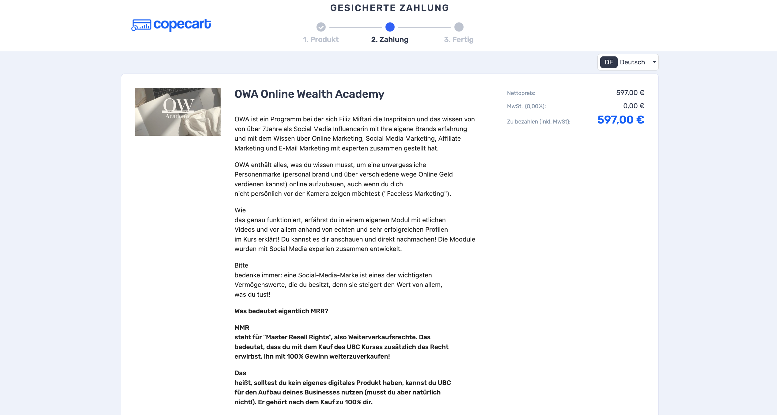 OWA Online Wealth Academy Erfahrungen