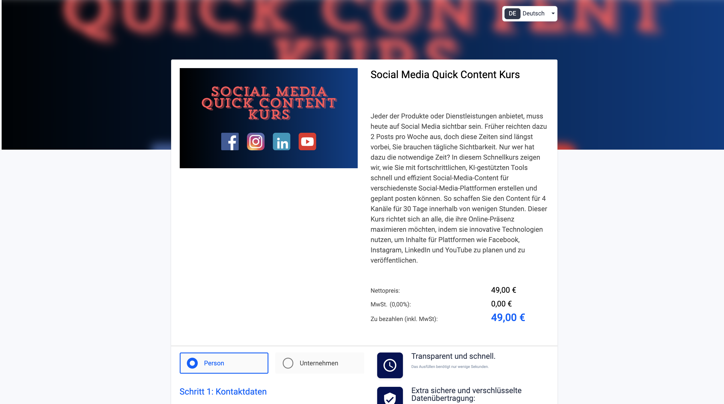 Social Media Quick Content Kurs Erfahrungen